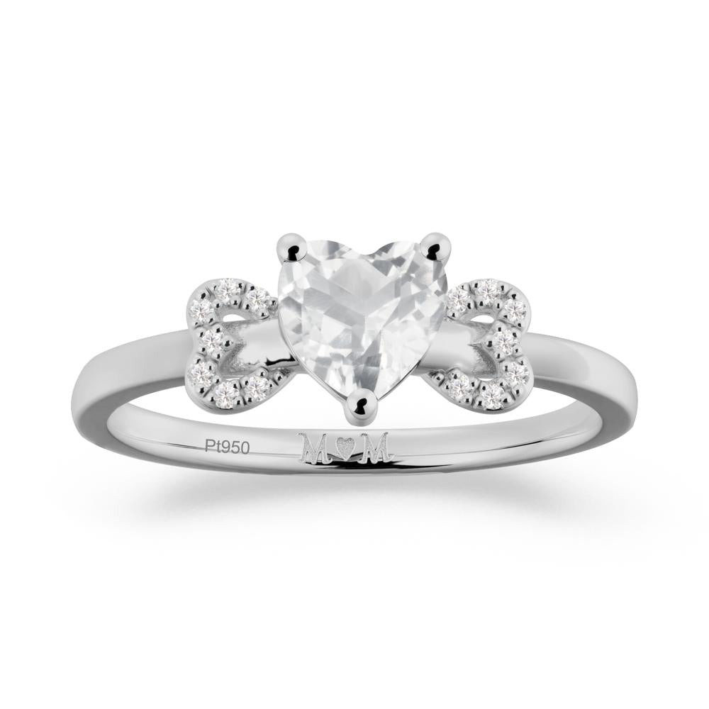 Heart Shapped White Topaz Statement Ring - LUO Jewelry #metal_platinum