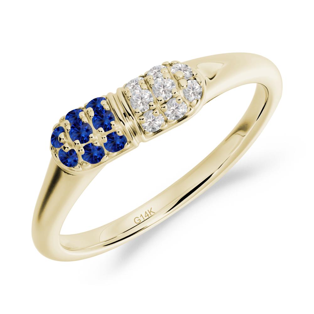 Sapphire and Cubic Zirconia Cluster Ring for Nurses Day - LUO Jewelry #metal_14k yellow gold