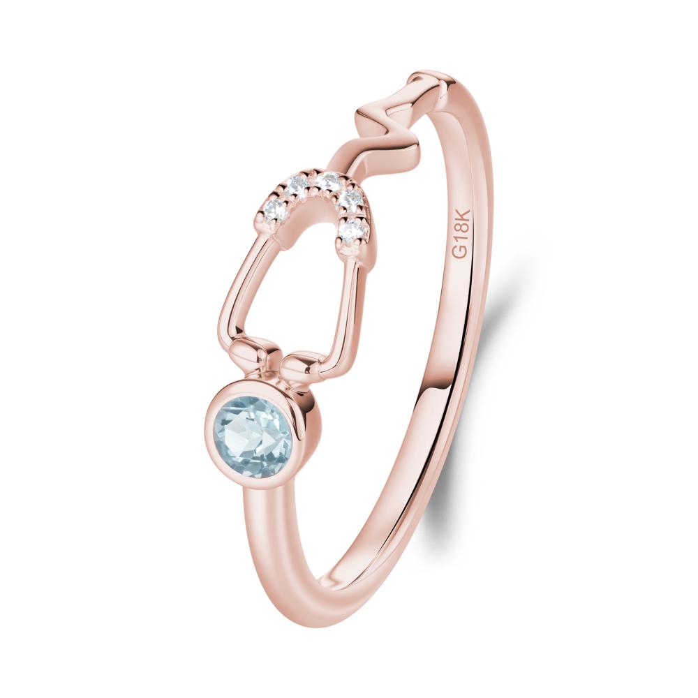 Stethoscope Aquamarine Ring for Nurses - LUO Jewelry #metal_18k rose gold