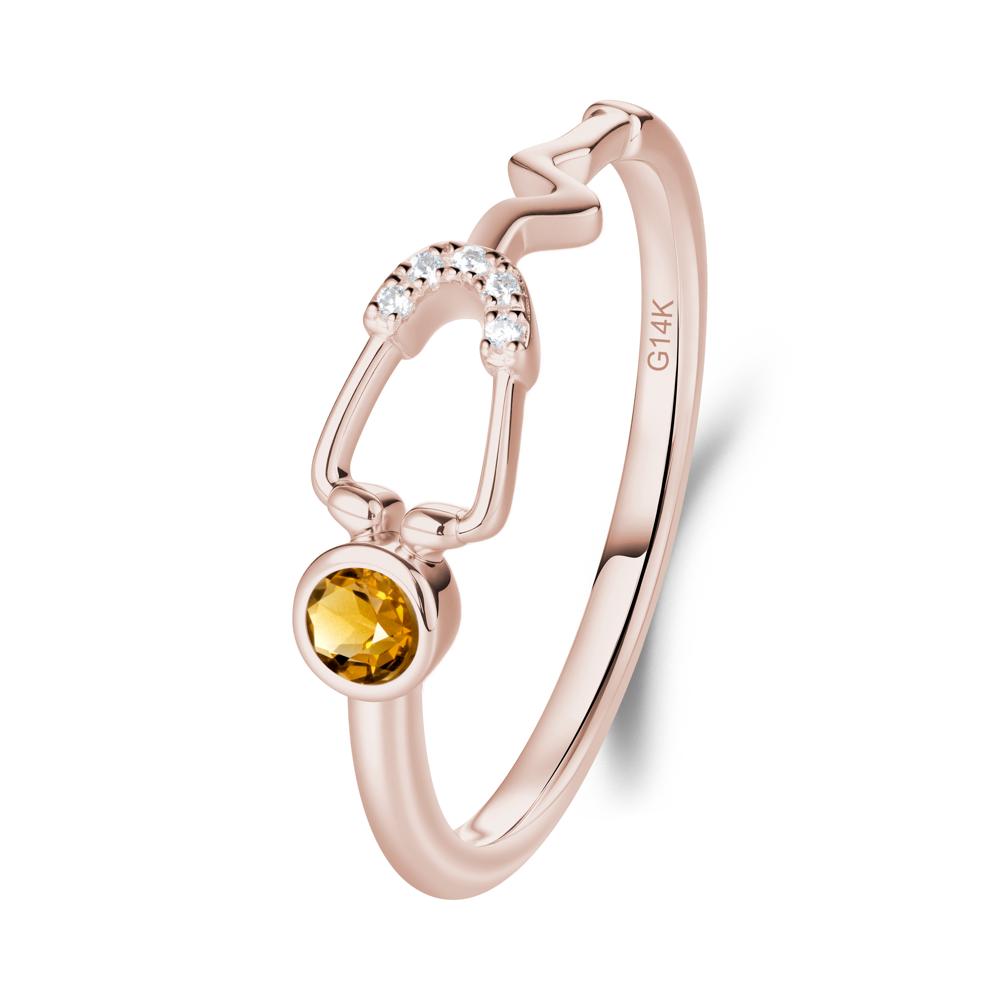 Stethoscope Citrine Ring for Nurses - LUO Jewelry #metal_14k rose gold
