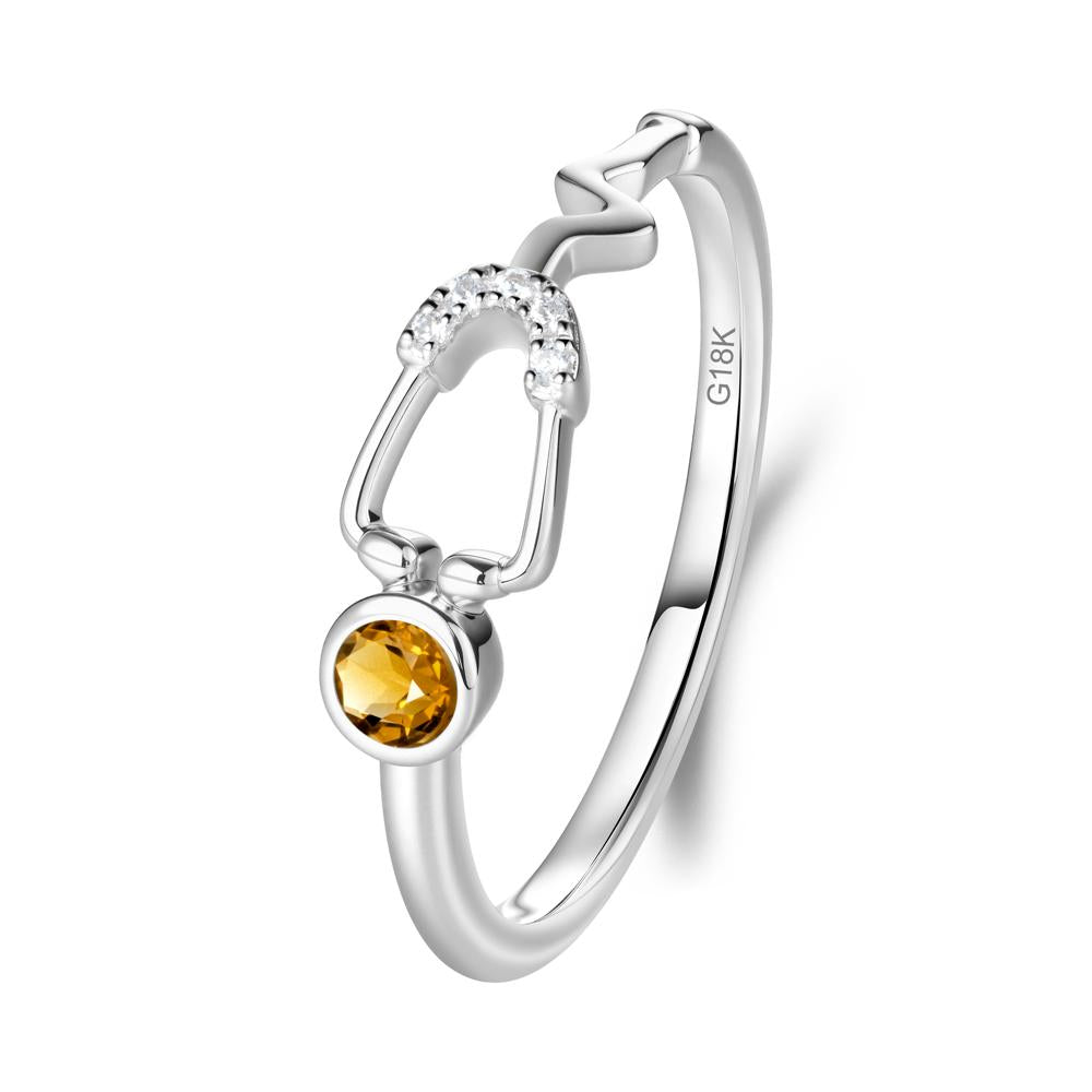 Stethoscope Citrine Ring for Nurses - LUO Jewelry #metal_18k white gold
