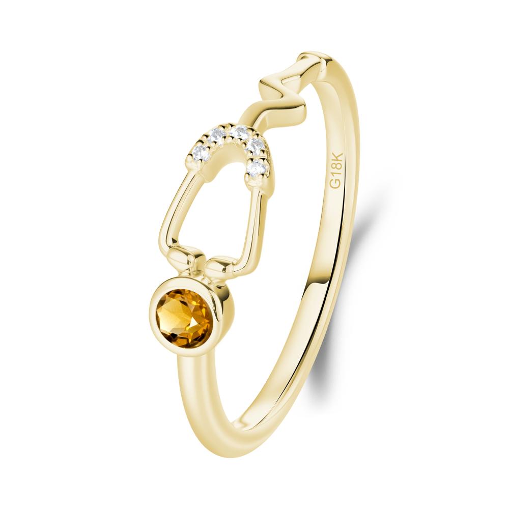 Stethoscope Citrine Ring for Nurses - LUO Jewelry #metal_18k yellow gold