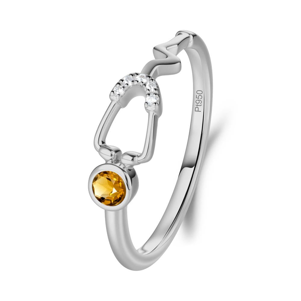 Stethoscope Citrine Ring for Nurses - LUO Jewelry #metal_platinum