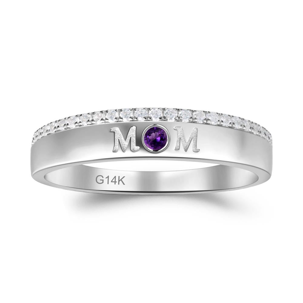 Amethyst Eternity Mother's Ring - LUO Jewelry #metal_14k white gold