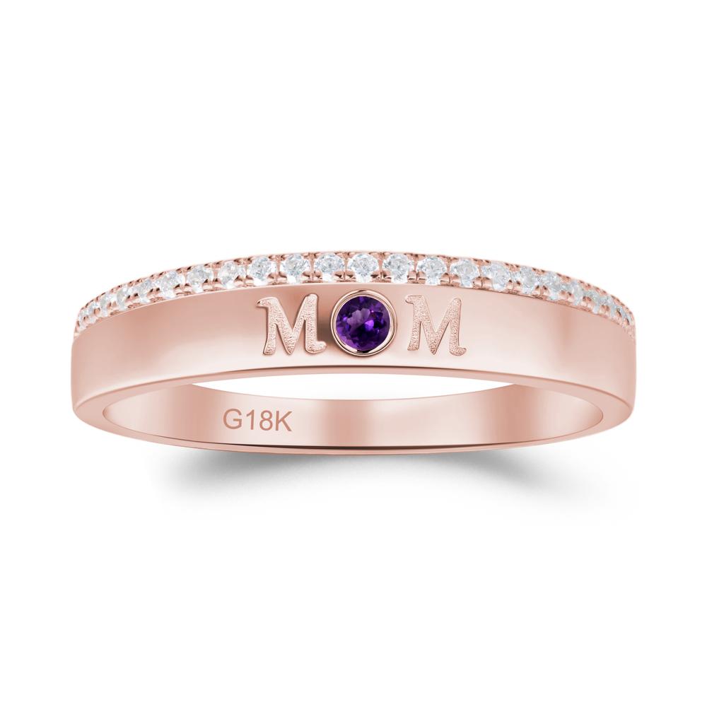 Amethyst Eternity Mother's Ring - LUO Jewelry #metal_18k rose gold