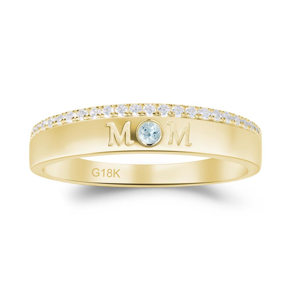 Aquamarine Eternity Mother's Ring - LUO Jewelry #metal_18k yellow gold