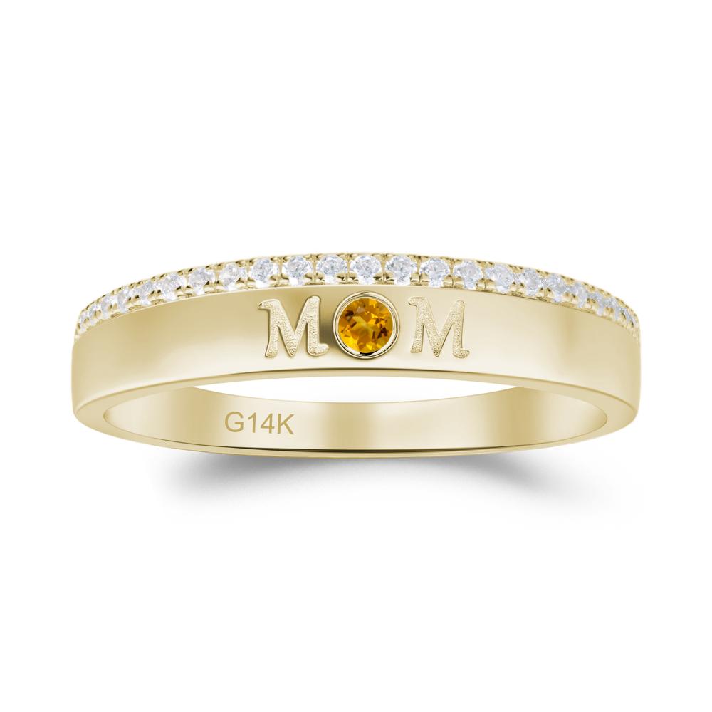 Round Citrine Eternity Mom Ring - LUO Jewelry #metal_14k yellow gold
