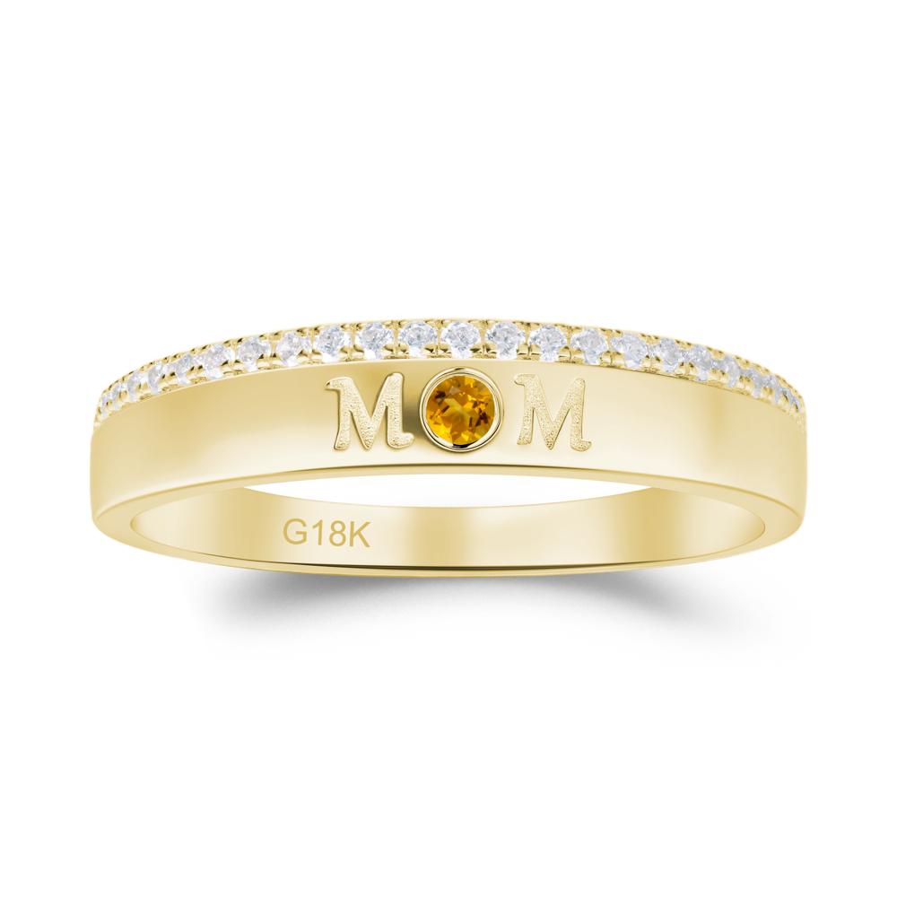Round Citrine Eternity Mom Ring - LUO Jewelry #metal_18k yellow gold
