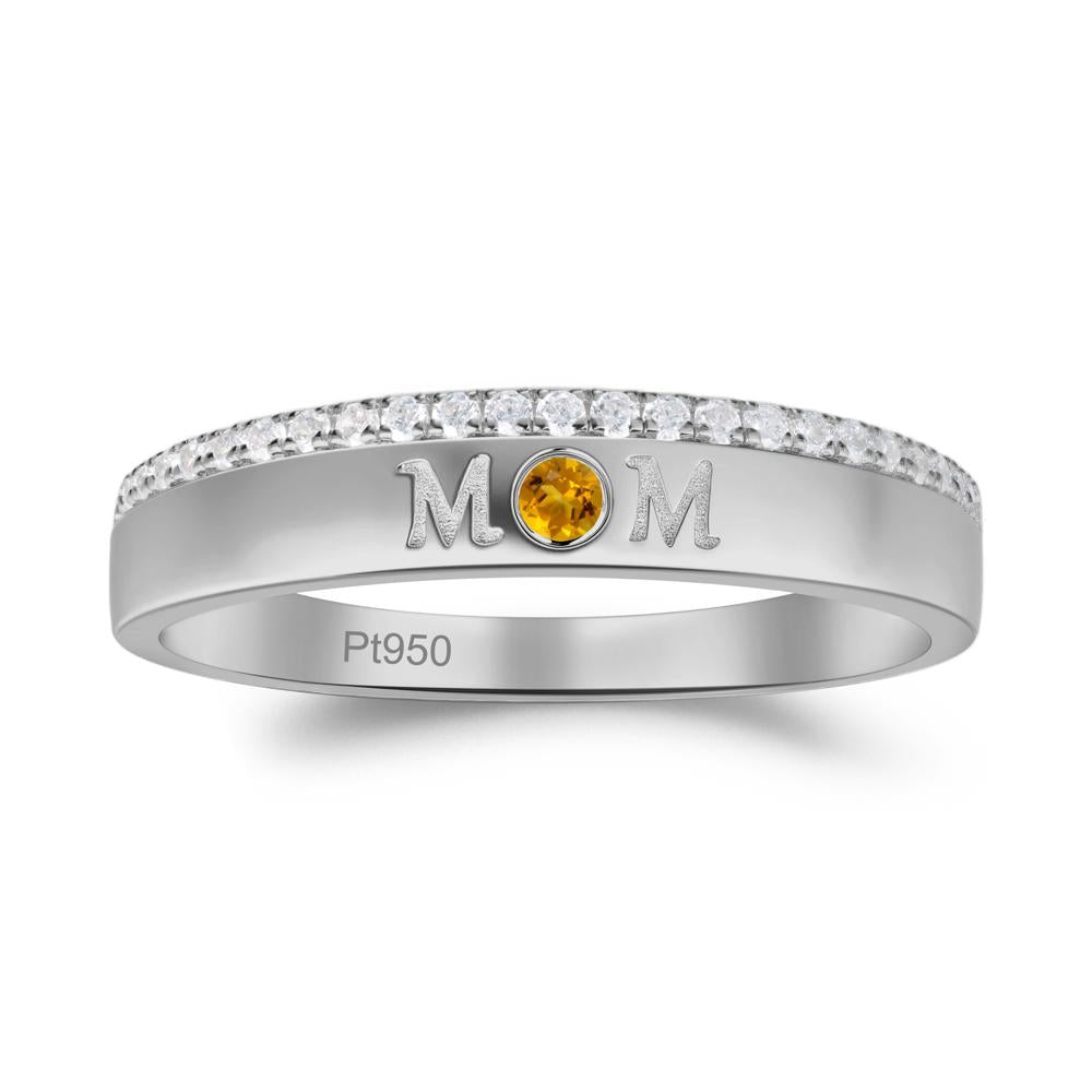 Round Citrine Eternity Mom Ring - LUO Jewelry #metal_platinum