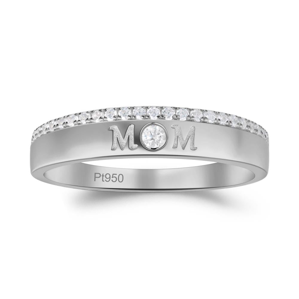 Round Cubic Zirconia Eternity Mom Ring - LUO Jewelry #metal_platinum