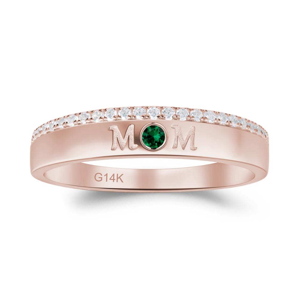 Emerald Eternity Mother's Ring - LUO Jewelry #metal_14k rose gold