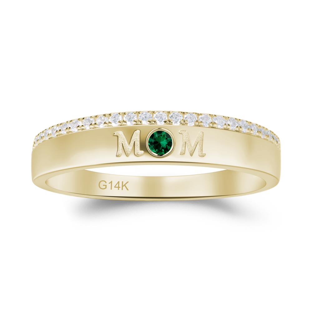Emerald Eternity Mother's Ring - LUO Jewelry #metal_14k yellow gold