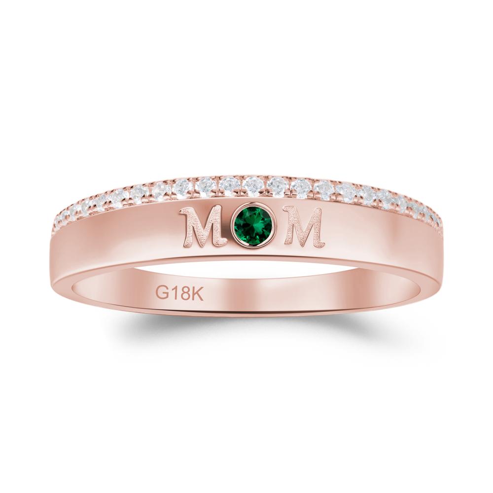 Emerald Eternity Mother's Ring - LUO Jewelry #metal_18k rose gold