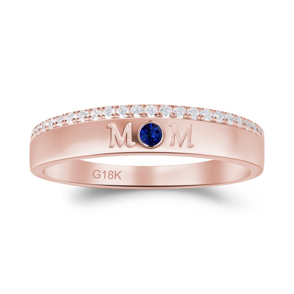 Round Sapphire Eternity Mom Ring - LUO Jewelry #metal_18k rose gold