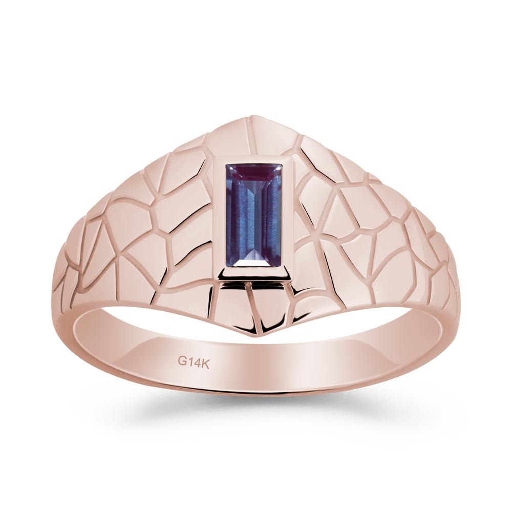 Alexandrite Cracked Texture Ring - LUO Jewelry #metal_14k rose gold