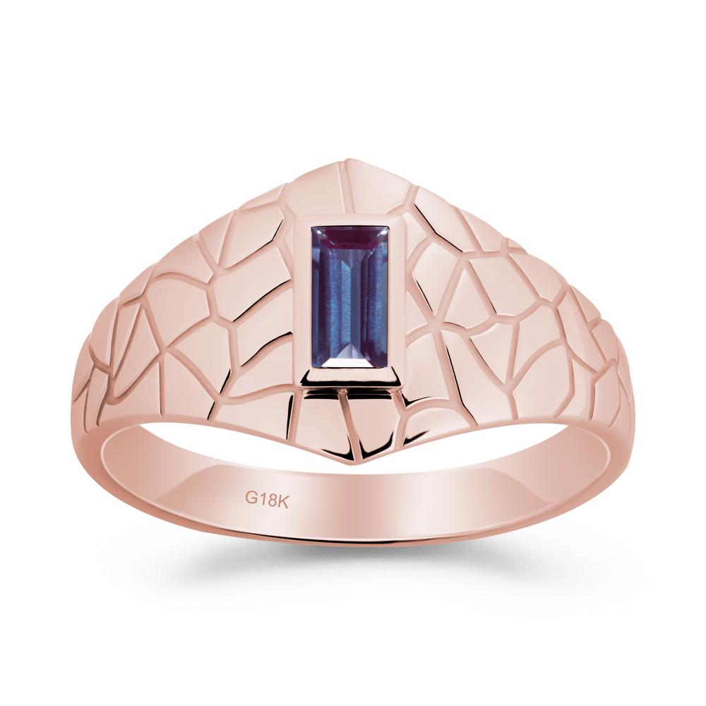 Alexandrite Cracked Texture Ring - LUO Jewelry #metal_18k rose gold