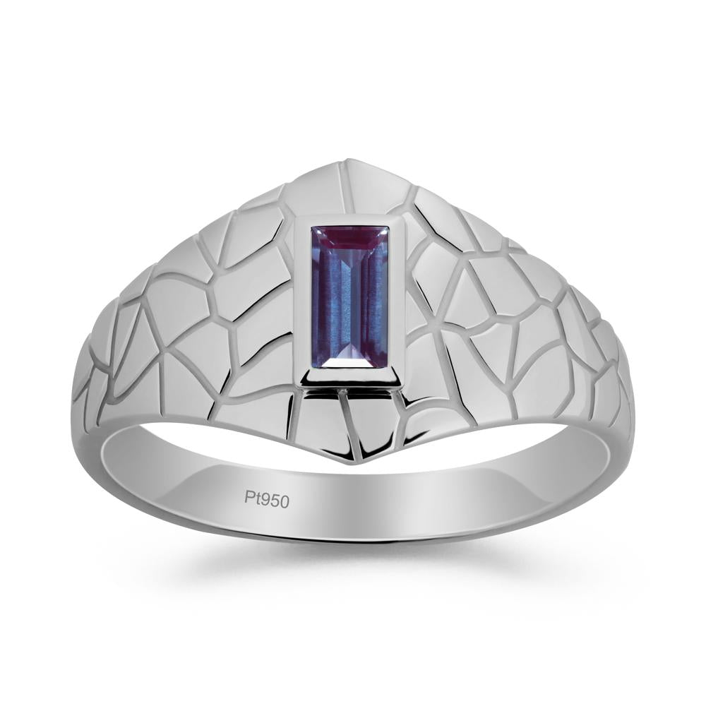 Alexandrite Cracked Texture Ring - LUO Jewelry #metal_platinum