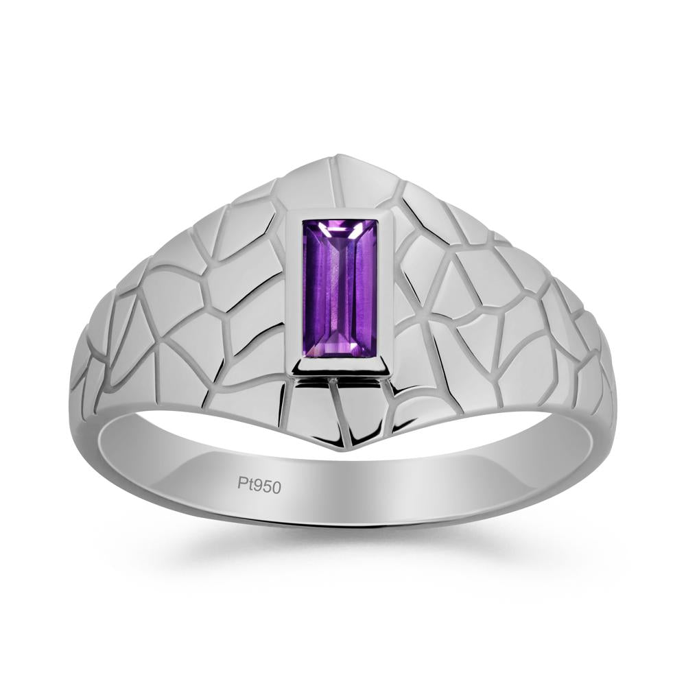 Amethyst Cracked Texture Ring - LUO Jewelry #metal_platinum