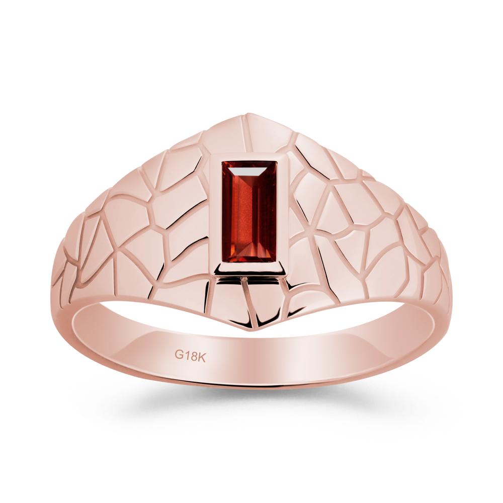 Garnet Cracked Texture Ring - LUO Jewelry #metal_18k rose gold