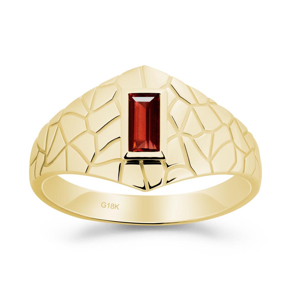 Garnet Cracked Texture Ring - LUO Jewelry #metal_18k yellow gold