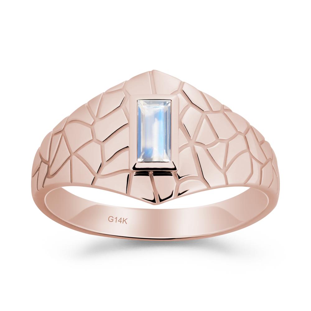 Moonstone Cracked Texture Ring - LUO Jewelry #metal_14k rose gold