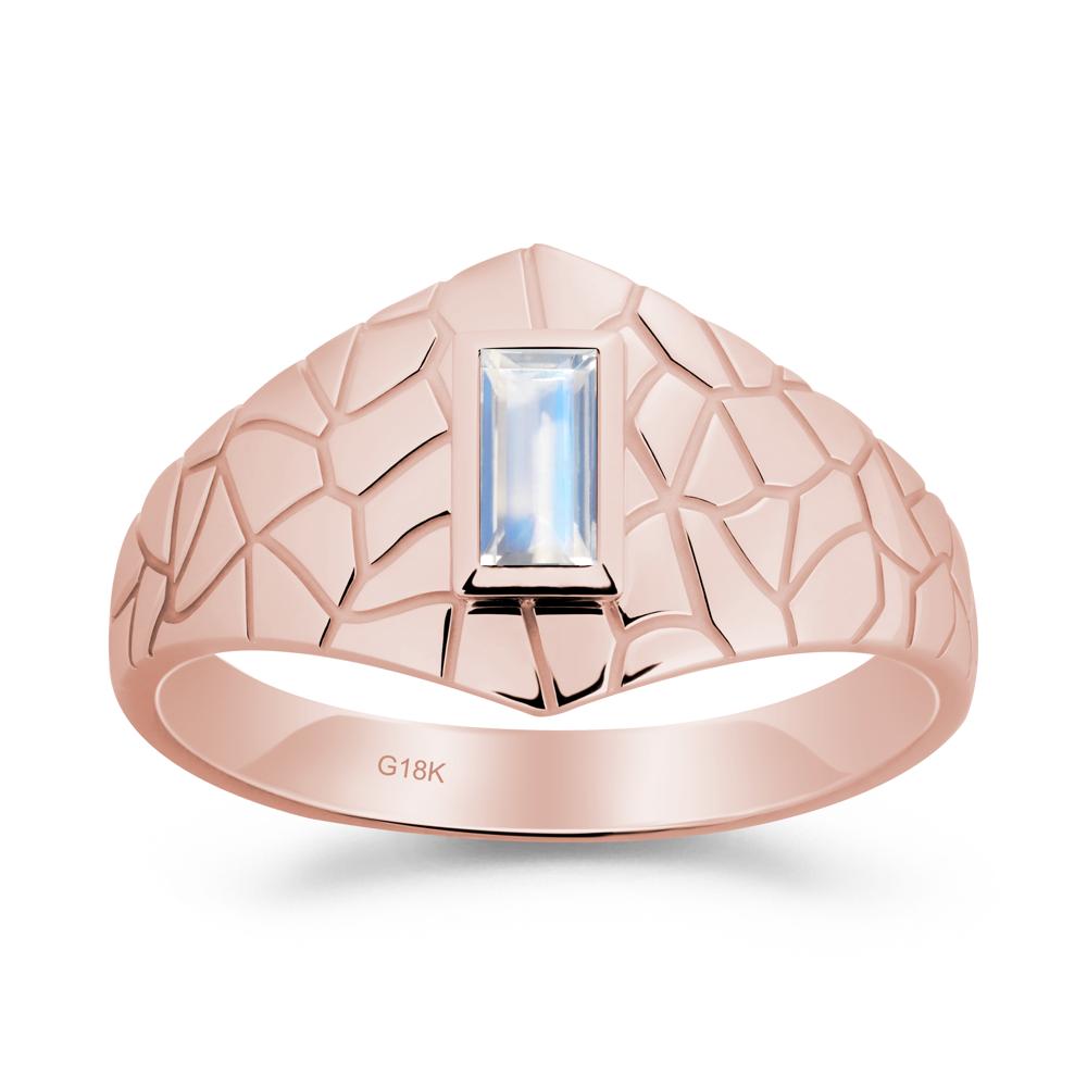 Moonstone Cracked Texture Ring - LUO Jewelry #metal_18k rose gold
