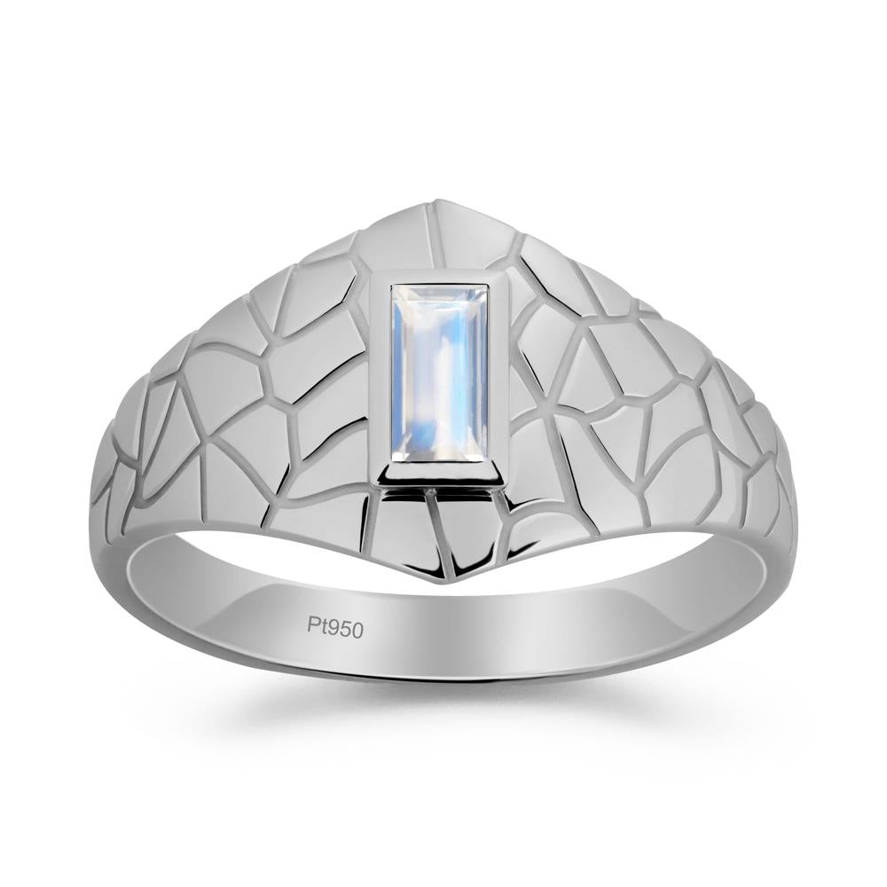 Moonstone Cracked Texture Ring - LUO Jewelry #metal_platinum