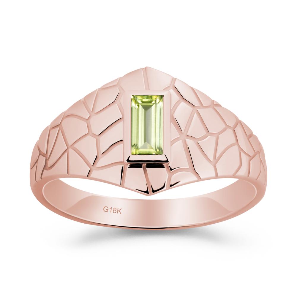 Peridot Cracked Texture Ring - LUO Jewelry #metal_18k rose gold