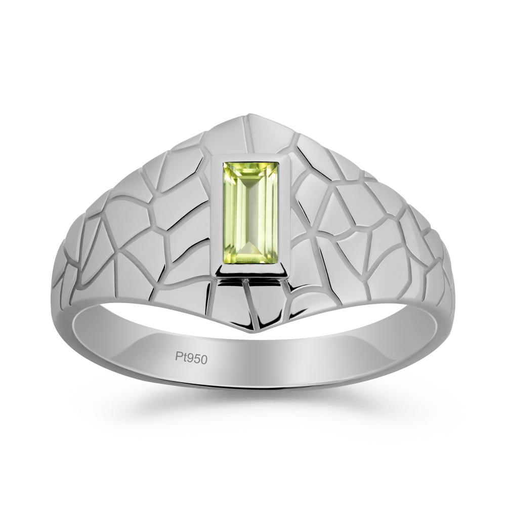 Peridot Cracked Texture Ring - LUO Jewelry #metal_platinum