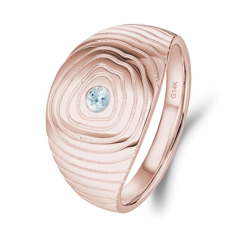 Natural Inspired Aquamarine Ring - LUO Jewelry #metal_14k rose gold