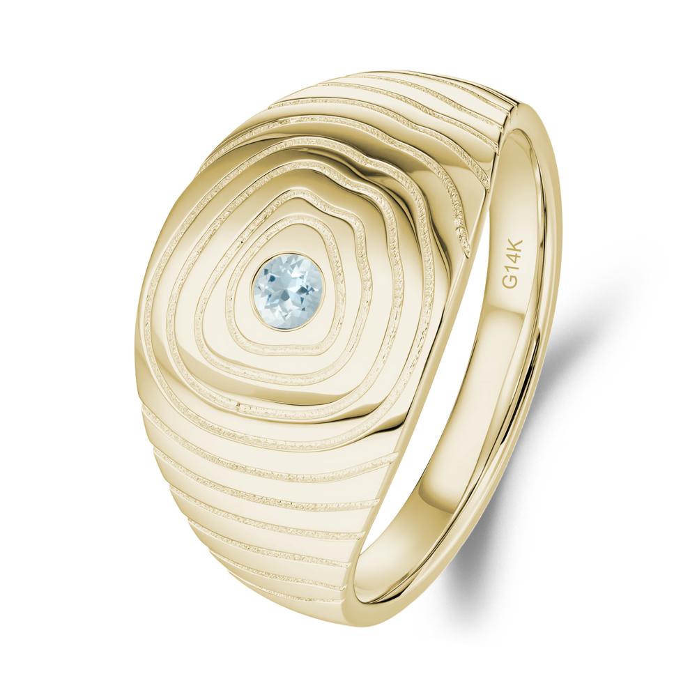 Natural Inspired Aquamarine Ring - LUO Jewelry #metal_14k yellow gold