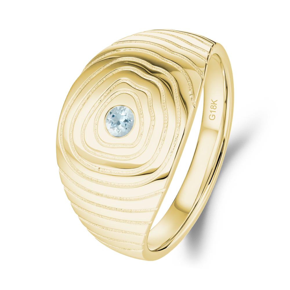 Natural Inspired Aquamarine Ring - LUO Jewelry #metal_18k yellow gold