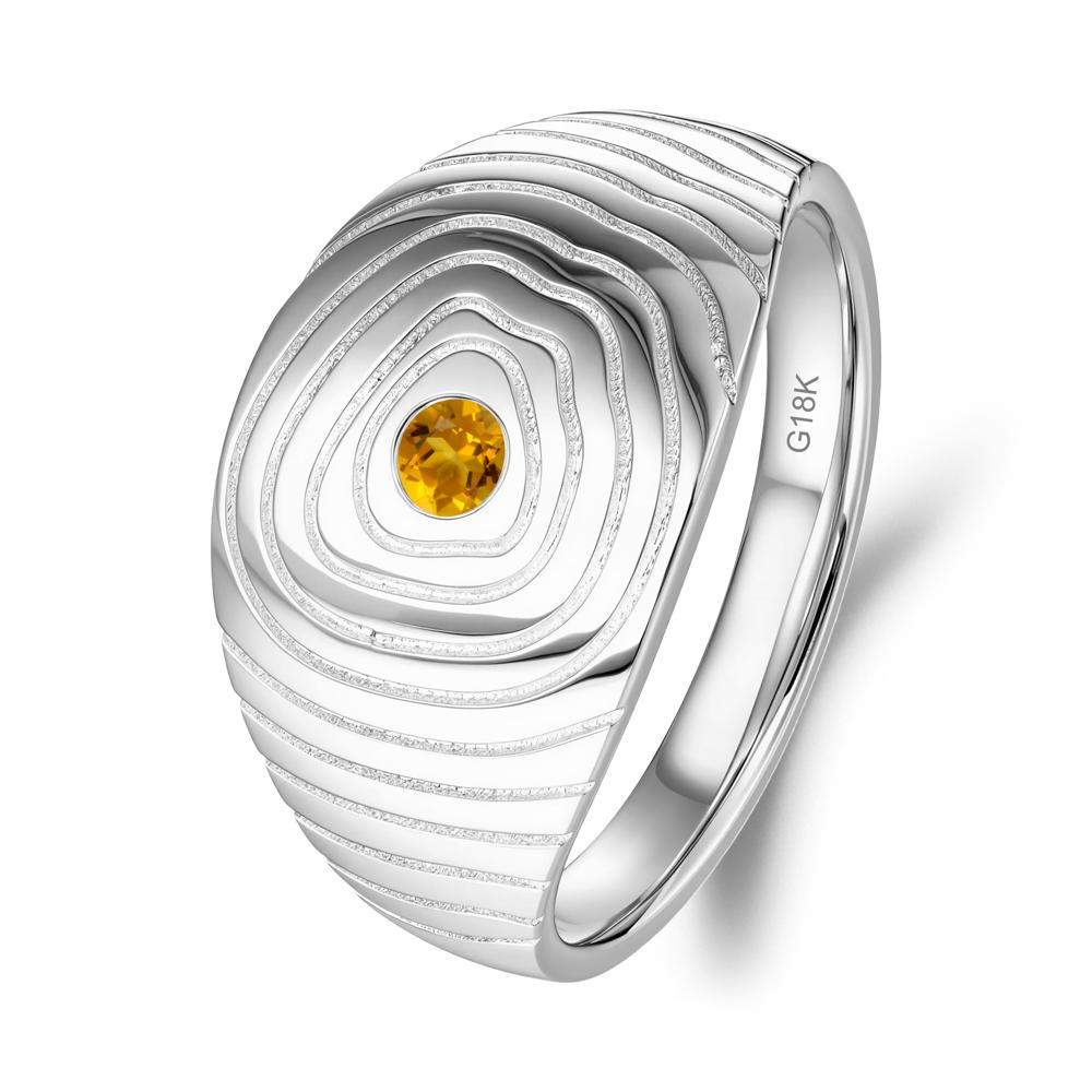 Natural Inspired Citrine Ring - LUO Jewelry #metal_18k white gold
