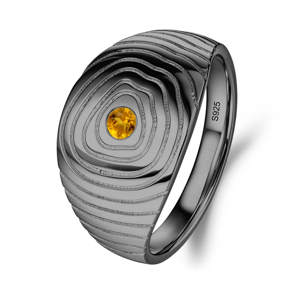 Natural Inspired Citrine Ring - LUO Jewelry #metal_black finish sterling silver