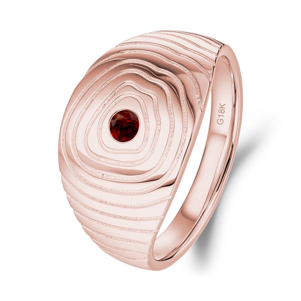 Wood Grain Garnet Statement Ring - LUO Jewelry #metal_18k rose gold