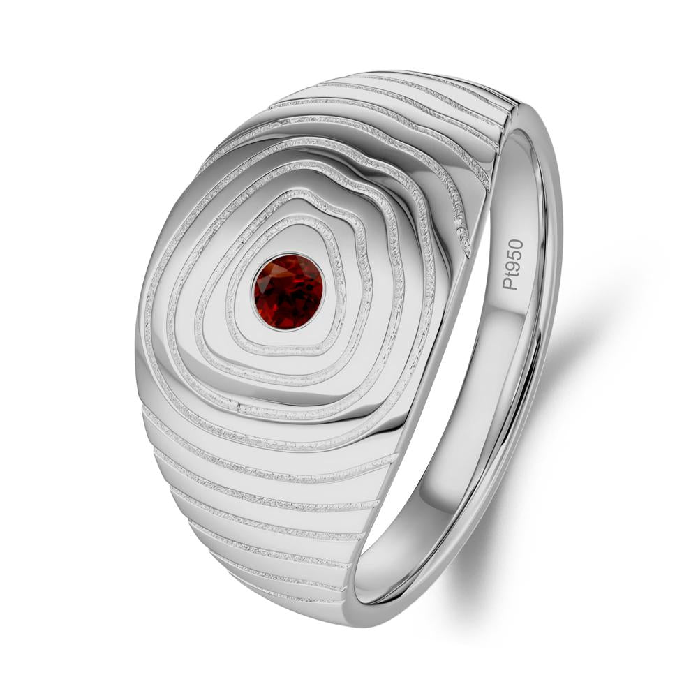 Wood Grain Garnet Statement Ring - LUO Jewelry #metal_platinum