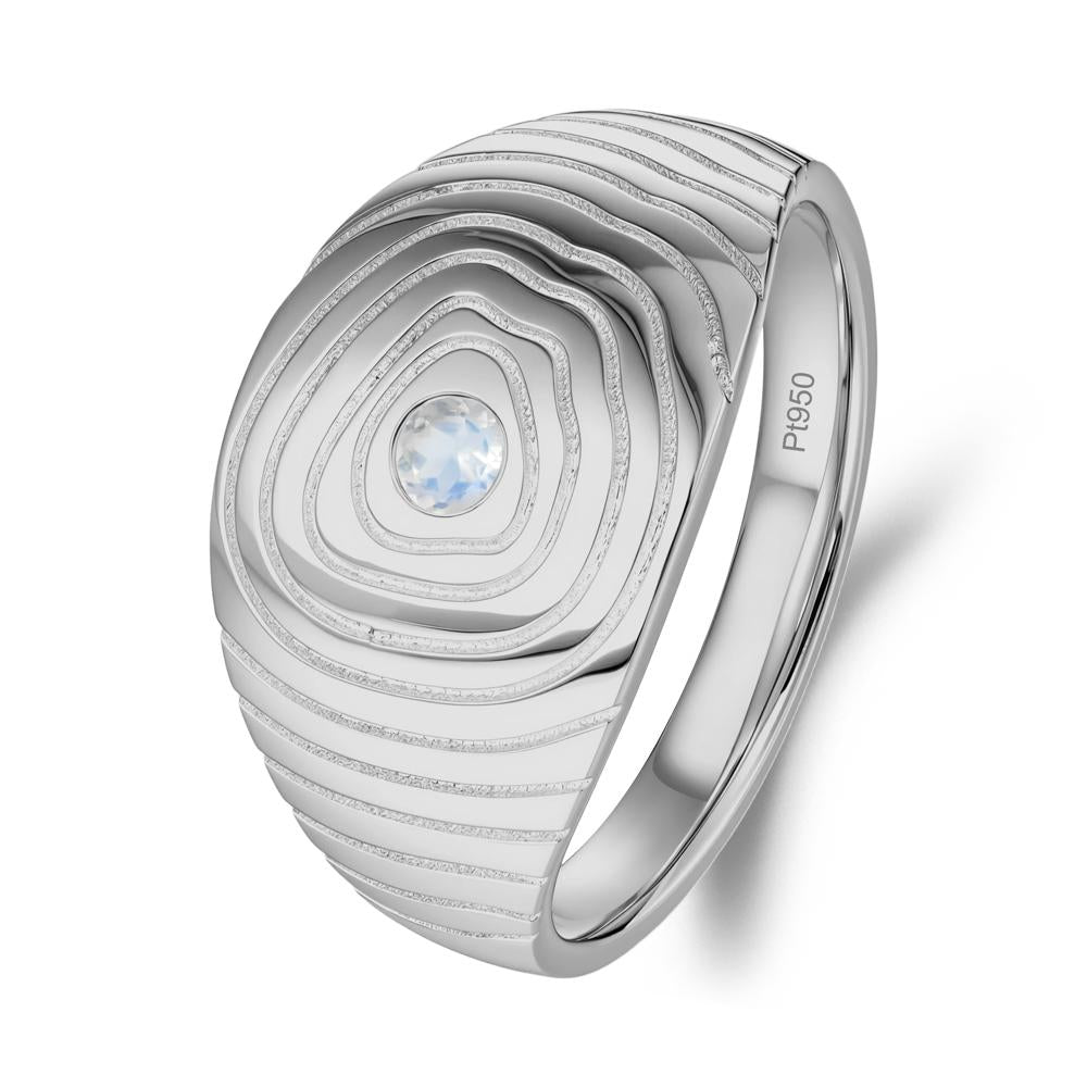 Wood Grain Moonstone Statement Ring - LUO Jewelry #metal_platinum