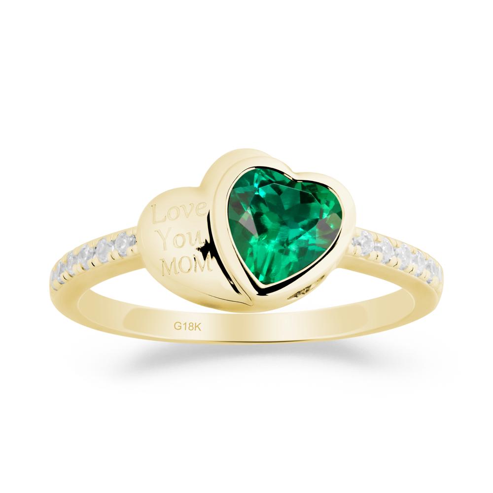 Emerald Double Heart Ring - LUO Jewelry #metal_18k yellow gold