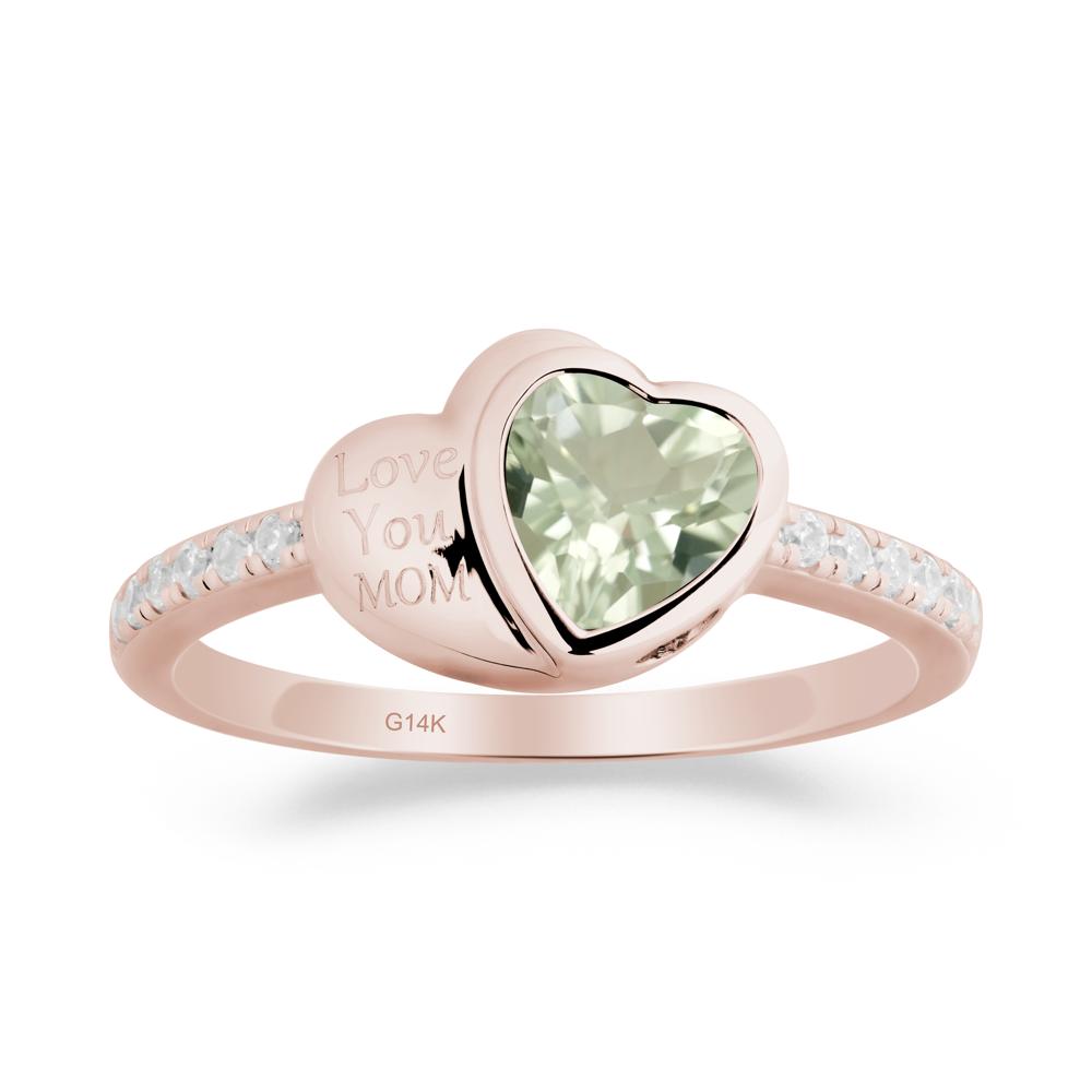 Green Amethyst Double Heart Ring - LUO Jewelry #metal_14k rose gold