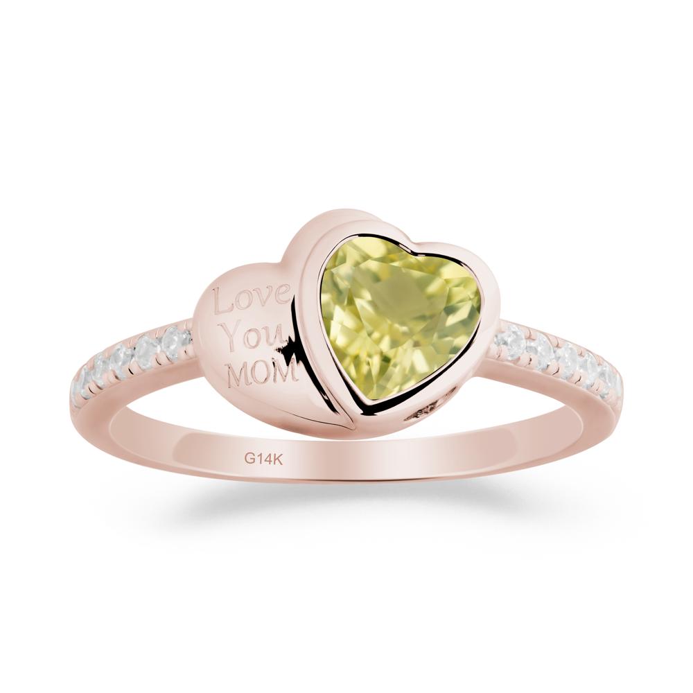 Lemon Quartz Double Heart Ring - LUO Jewelry #metal_14k rose gold