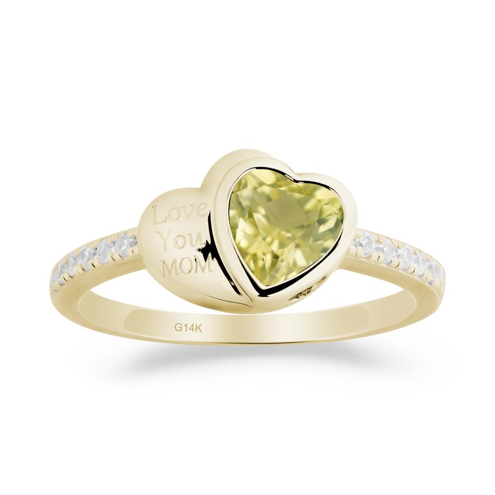 Lemon Quartz Double Heart Ring - LUO Jewelry #metal_14k yellow gold