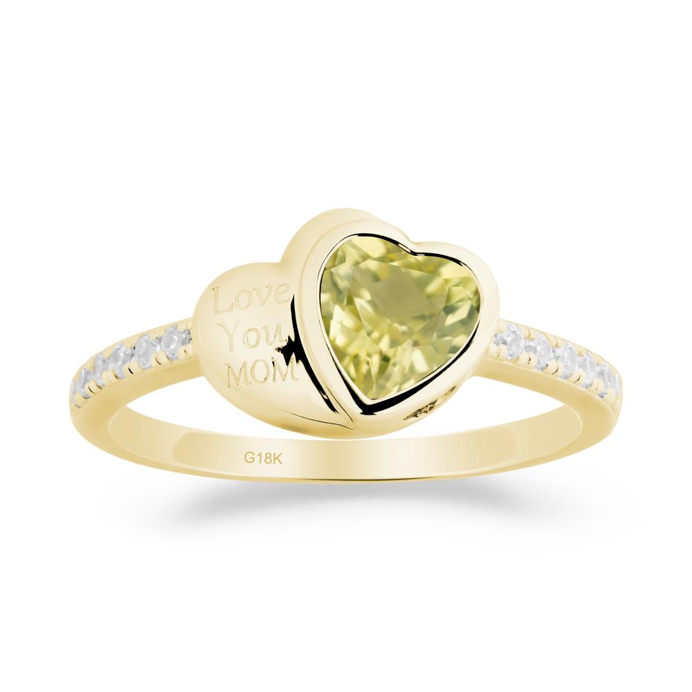 Lemon Quartz Double Heart Ring - LUO Jewelry #metal_18k yellow gold