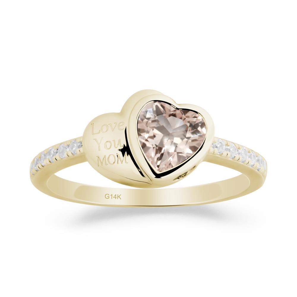 Morganite Double Heart Ring - LUO Jewelry #metal_14k yellow gold