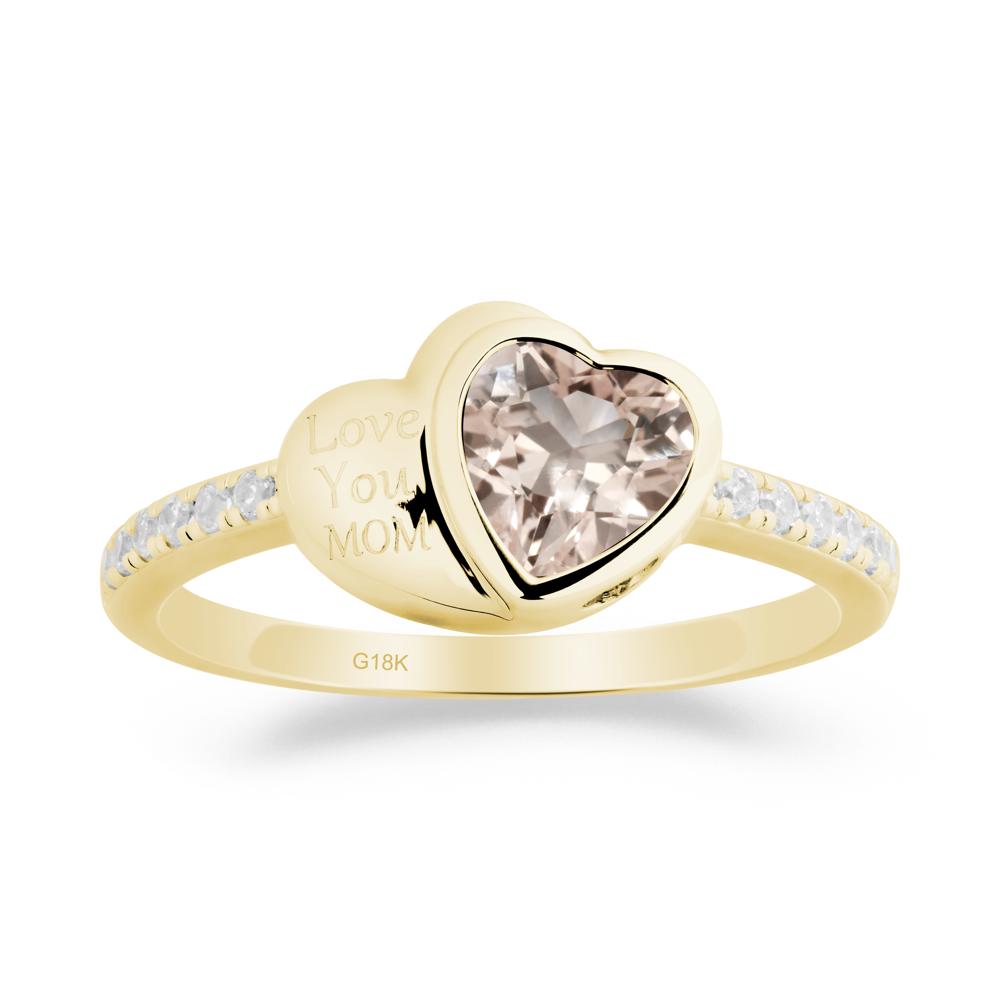Morganite Double Heart Ring - LUO Jewelry #metal_18k yellow gold