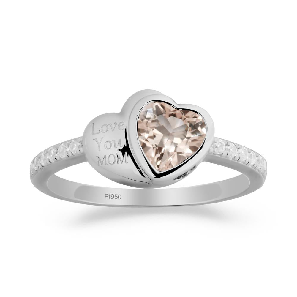 Morganite Double Heart Ring - LUO Jewelry #metal_platinum