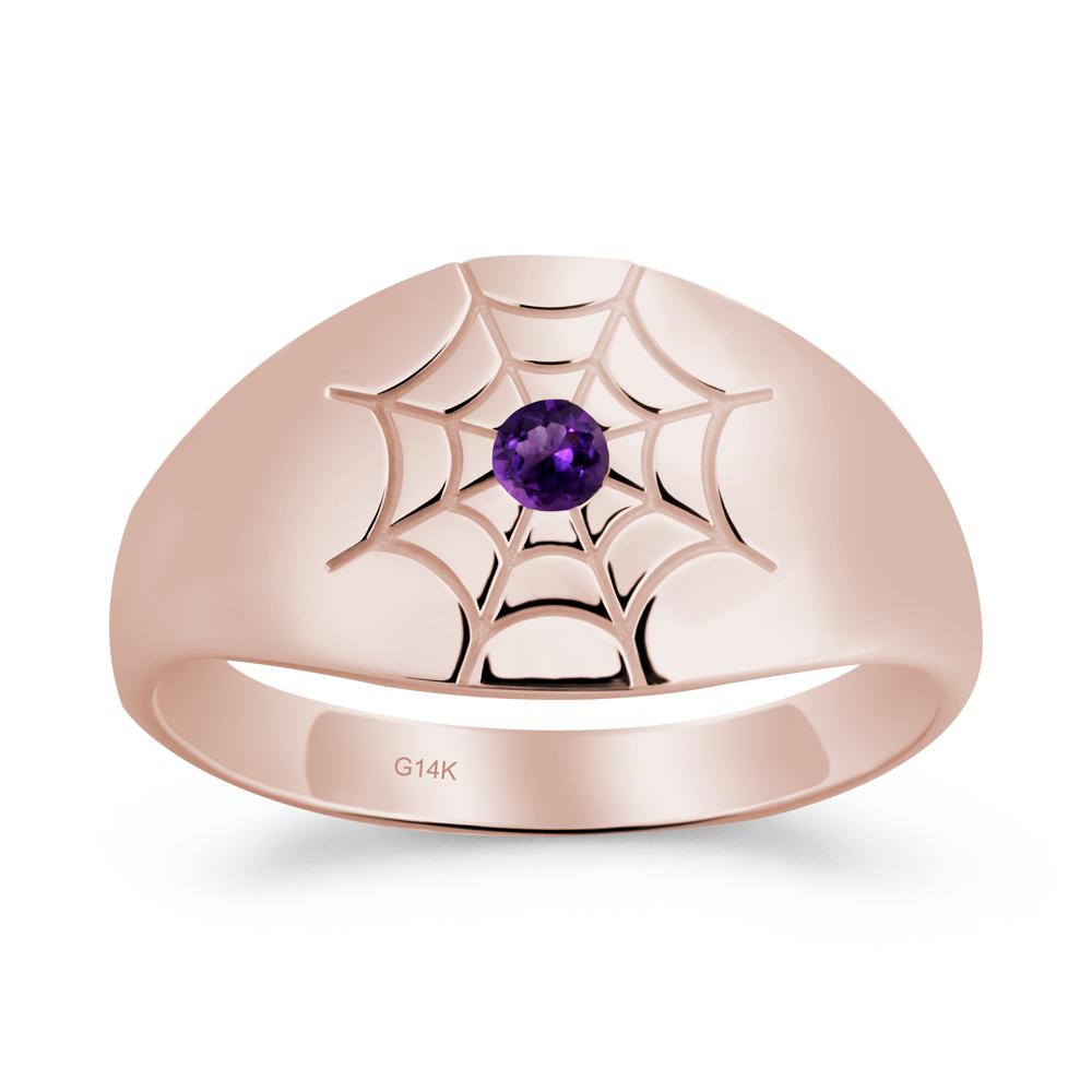 Spider Wed Inspired Amethyst Ring - LUO Jewelry #metal_14k rose gold