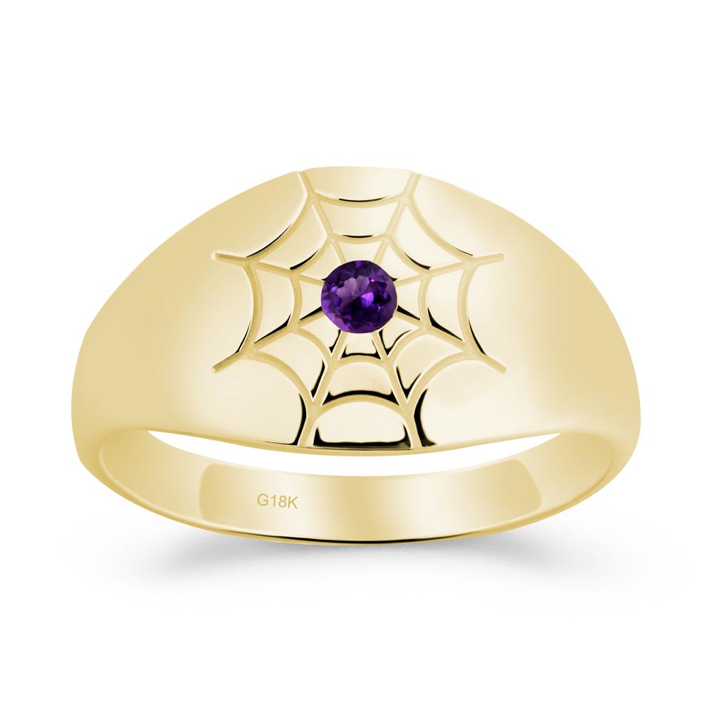 Spider Wed Inspired Amethyst Ring - LUO Jewelry #metal_18k yellow gold