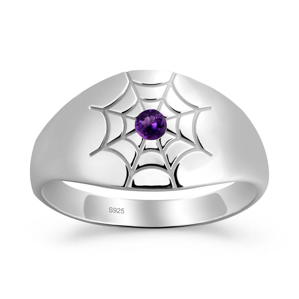 Spider Wed Inspired Amethyst Ring - LUO Jewelry #metal_sterling silver