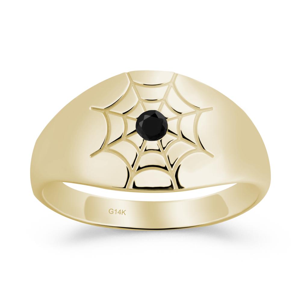 Spider Wed Inspired Black Spinel Ring - LUO Jewelry #metal_14k yellow gold