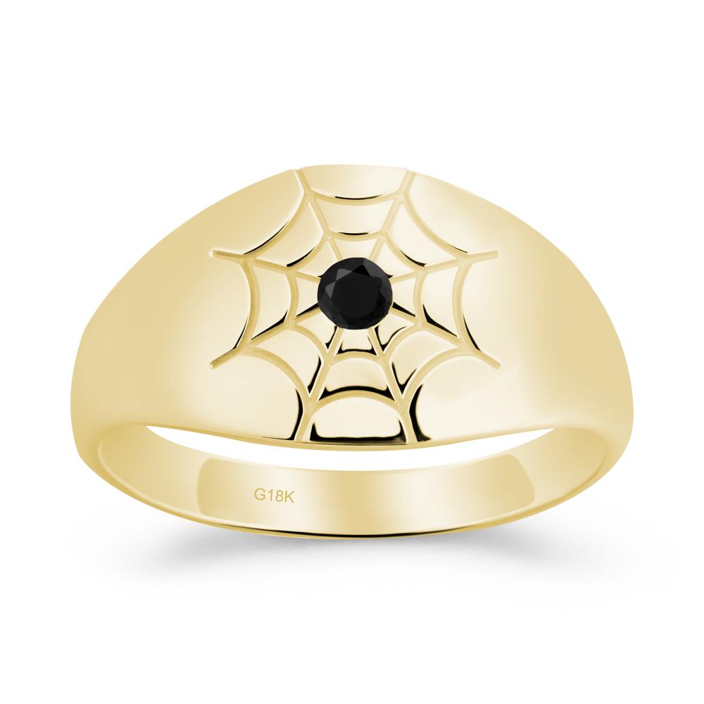 Spider Wed Inspired Black Spinel Ring - LUO Jewelry #metal_18k yellow gold